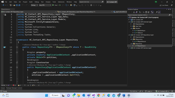 Generic Interface and Generic Repository for Developing Asp.net Core Web API
